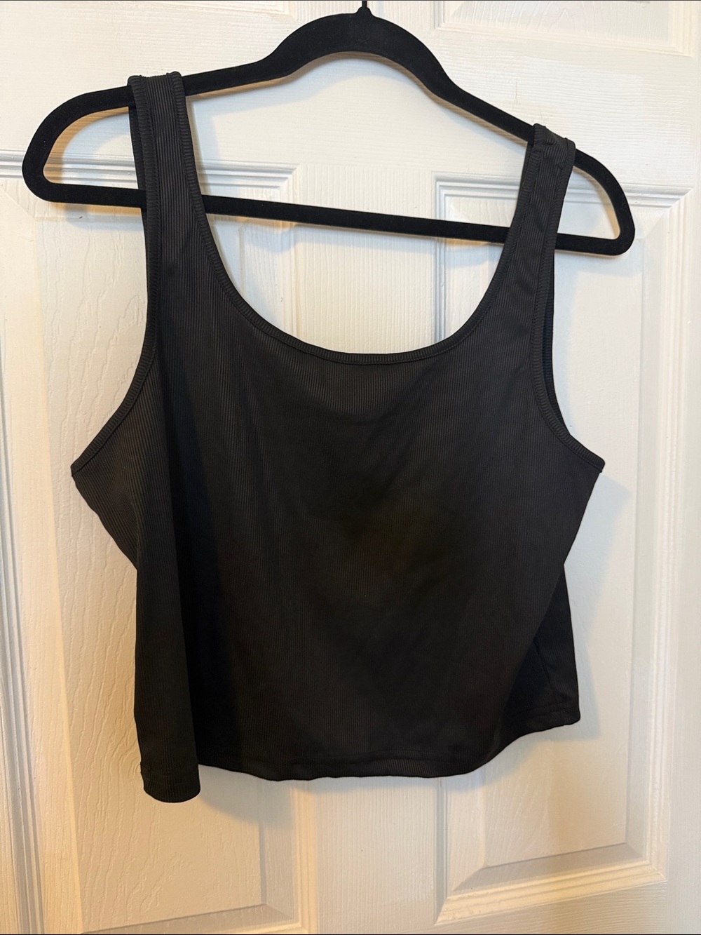 Black Ribbed Tank Crop Top and Pants